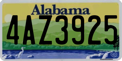 AL license plate 4AZ3925