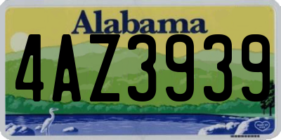 AL license plate 4AZ3939
