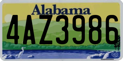 AL license plate 4AZ3986