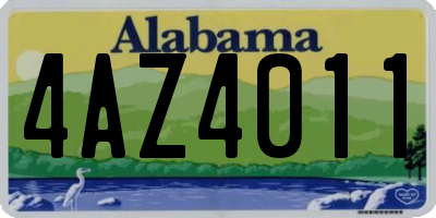 AL license plate 4AZ4011