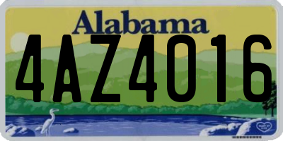 AL license plate 4AZ4016