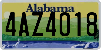 AL license plate 4AZ4018