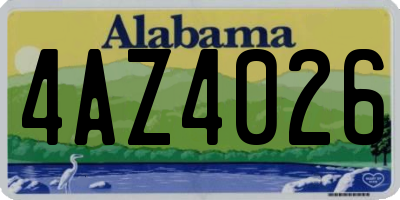 AL license plate 4AZ4026