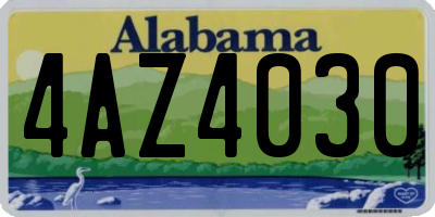 AL license plate 4AZ4030