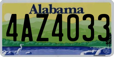 AL license plate 4AZ4033