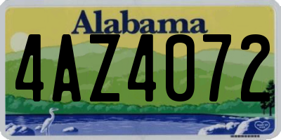 AL license plate 4AZ4072