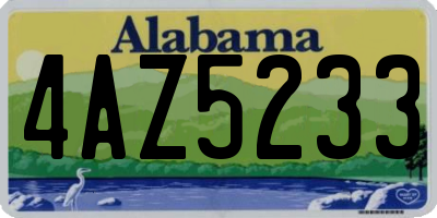 AL license plate 4AZ5233