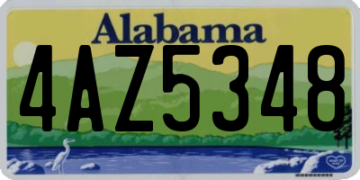 AL license plate 4AZ5348