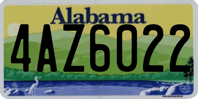AL license plate 4AZ6022