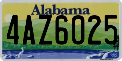 AL license plate 4AZ6025