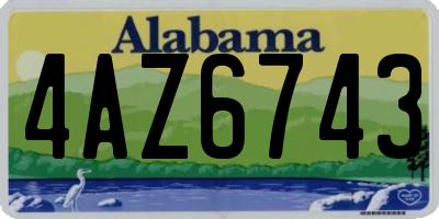 AL license plate 4AZ6743
