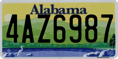 AL license plate 4AZ6987