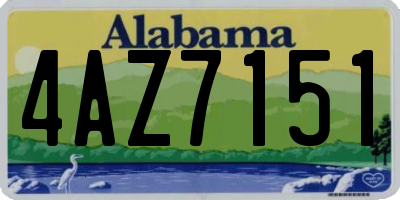AL license plate 4AZ7151