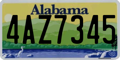 AL license plate 4AZ7345