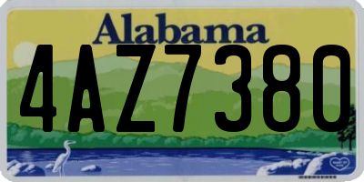 AL license plate 4AZ7380