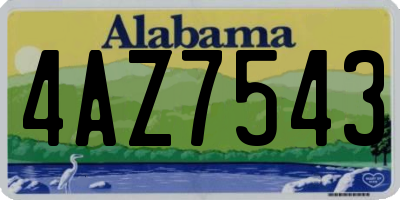 AL license plate 4AZ7543
