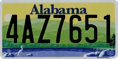 AL license plate 4AZ7651