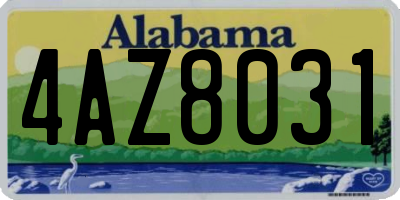 AL license plate 4AZ8031