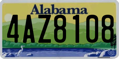 AL license plate 4AZ8108