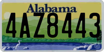 AL license plate 4AZ8443