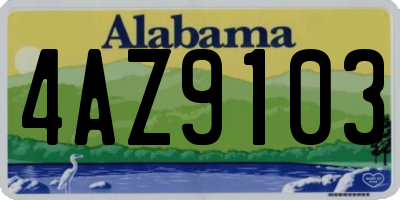 AL license plate 4AZ9103