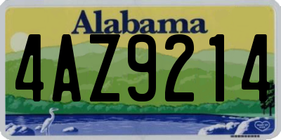 AL license plate 4AZ9214
