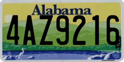 AL license plate 4AZ9216