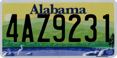 AL license plate 4AZ9231