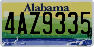 AL license plate 4AZ9335