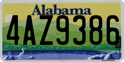 AL license plate 4AZ9386