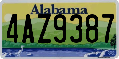 AL license plate 4AZ9387
