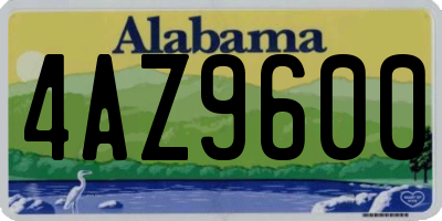 AL license plate 4AZ9600