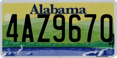 AL license plate 4AZ9670