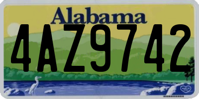 AL license plate 4AZ9742