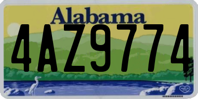 AL license plate 4AZ9774