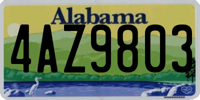 AL license plate 4AZ9803