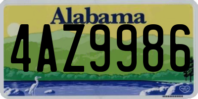 AL license plate 4AZ9986