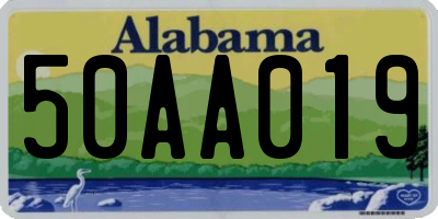 AL license plate 50AA019