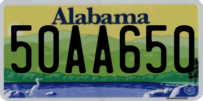 AL license plate 50AA650