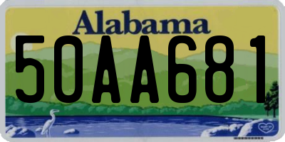 AL license plate 50AA681
