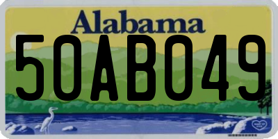 AL license plate 50AB049