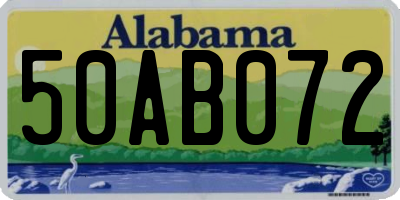 AL license plate 50AB072