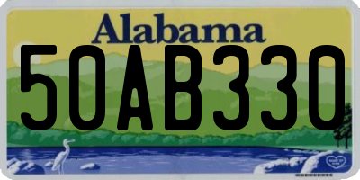 AL license plate 50AB330