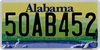 AL license plate 50AB452