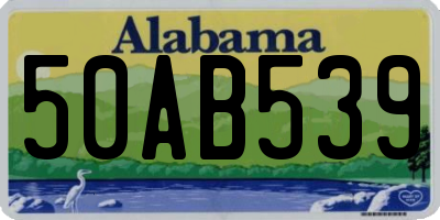 AL license plate 50AB539