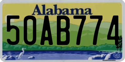AL license plate 50AB774