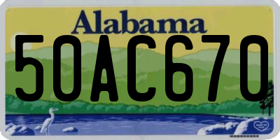 AL license plate 50AC670