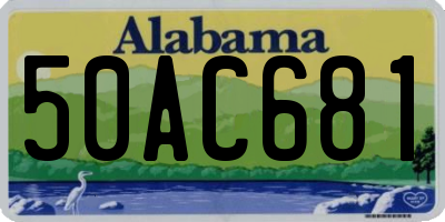 AL license plate 50AC681