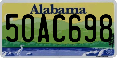 AL license plate 50AC698