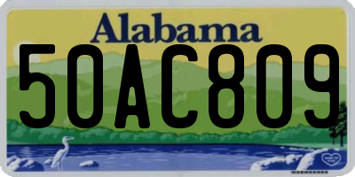 AL license plate 50AC809